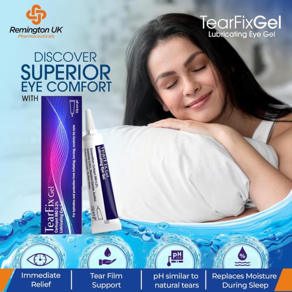 Tearfix Gel Lubricating Eye Gel - Replaces moisture during sleep. Direct Health & Beauty